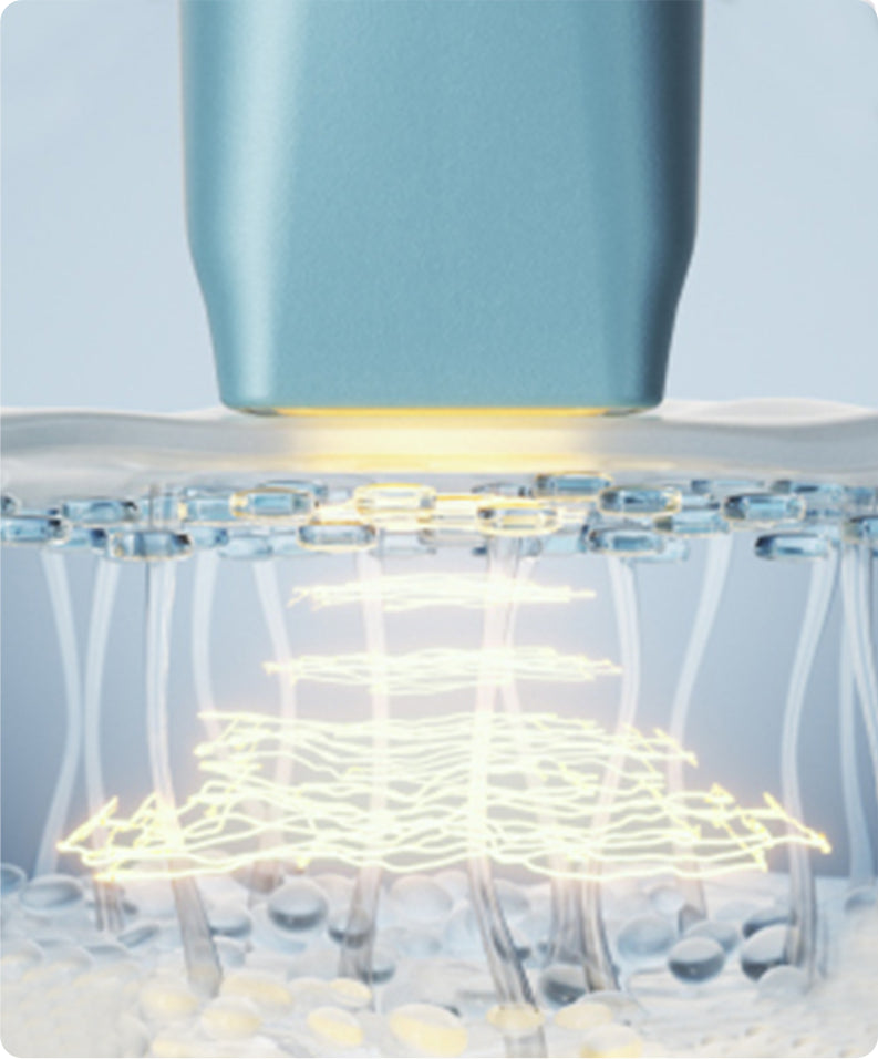 Blue handpiece and tissue illustration from the supplied PSD